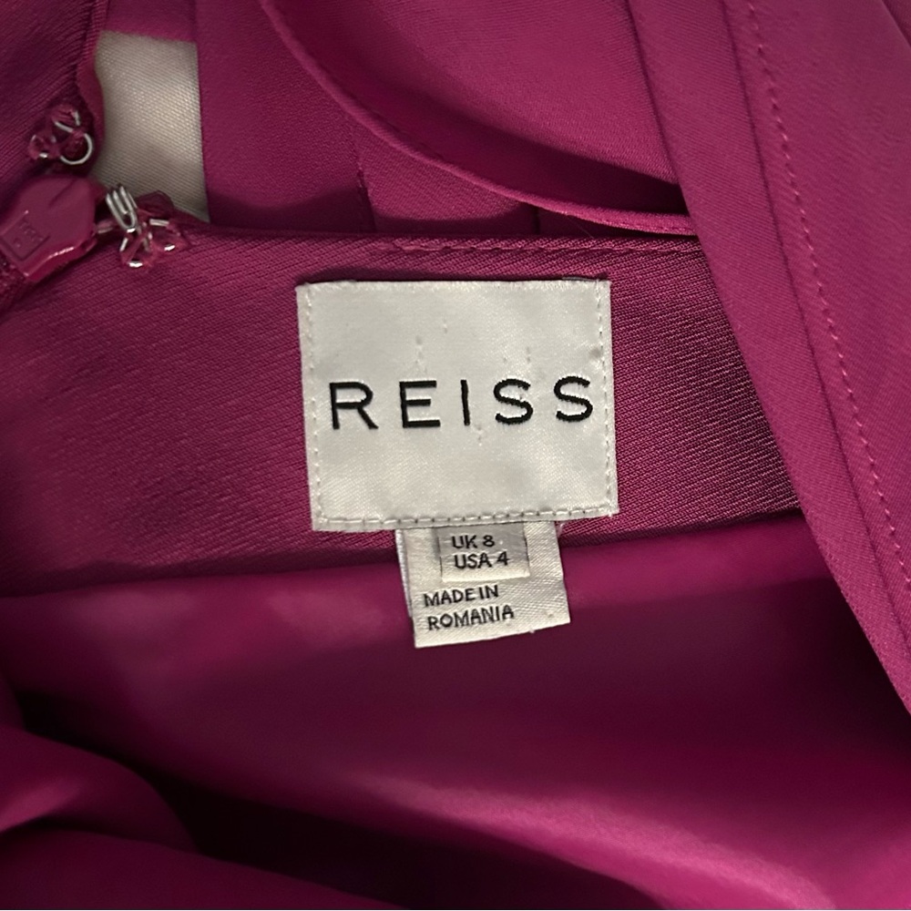 Reiss Cocktail Dress Like New! Size 4 Fuschia - Picture 4 of 8